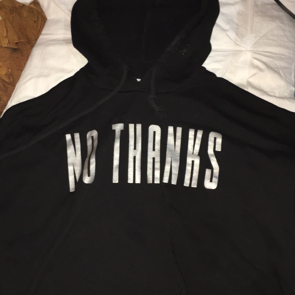 Hippie chic “no thanks” Crop hoodie